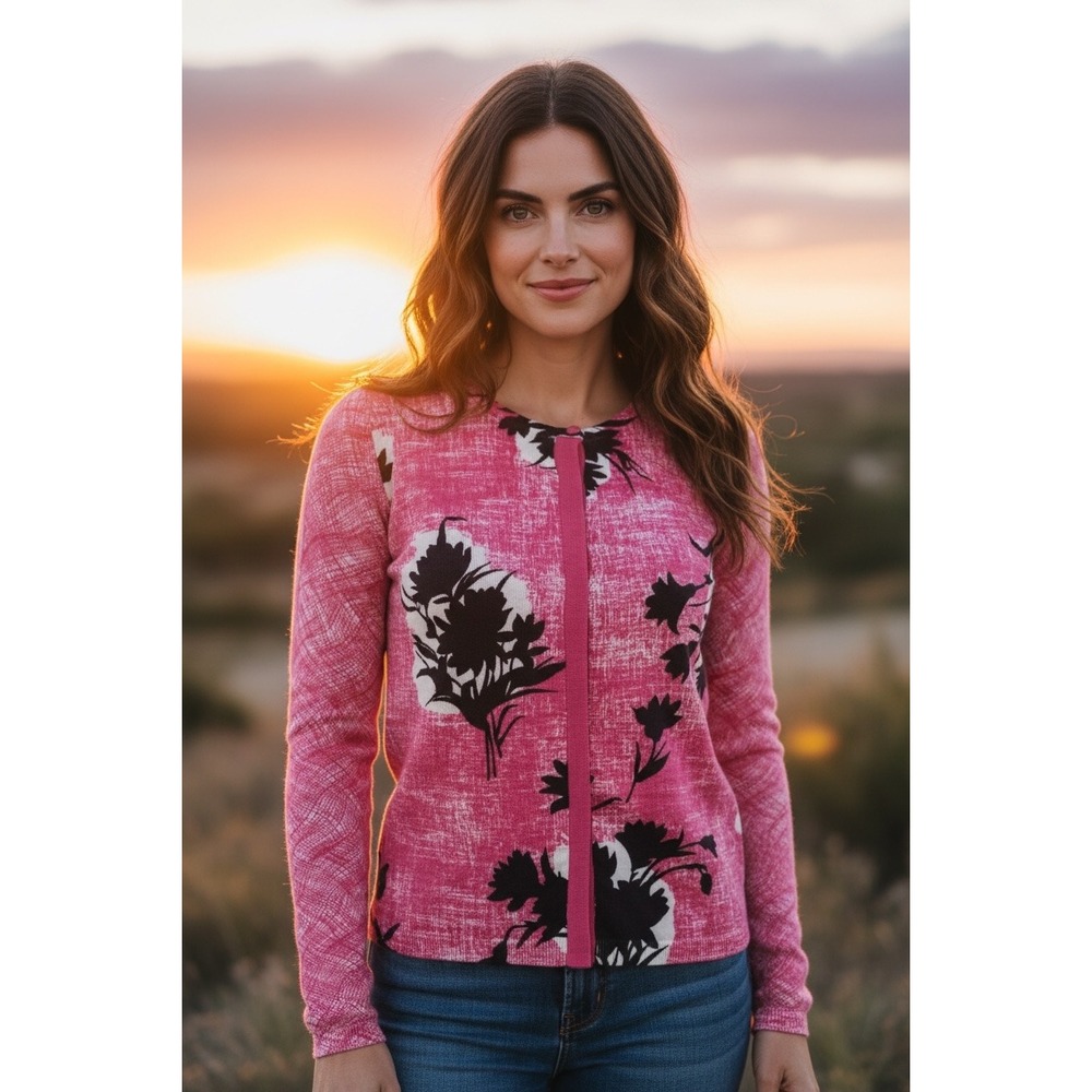 Boden Floral Wool Cardigan Size 4